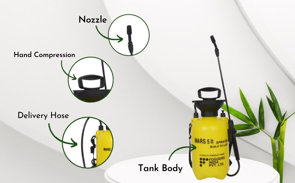 MARS 5 L Heavy Duty Manual Pressure Washer, For Home, Garden, Pesticide Spraying