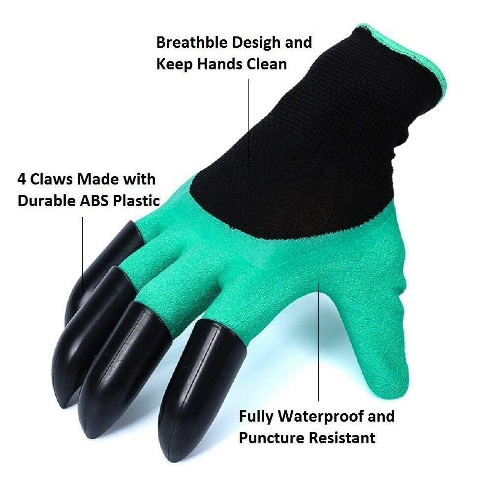 BIGCATCH Cotton Gloves With Latex Coating & Nails, For Garden & Farming