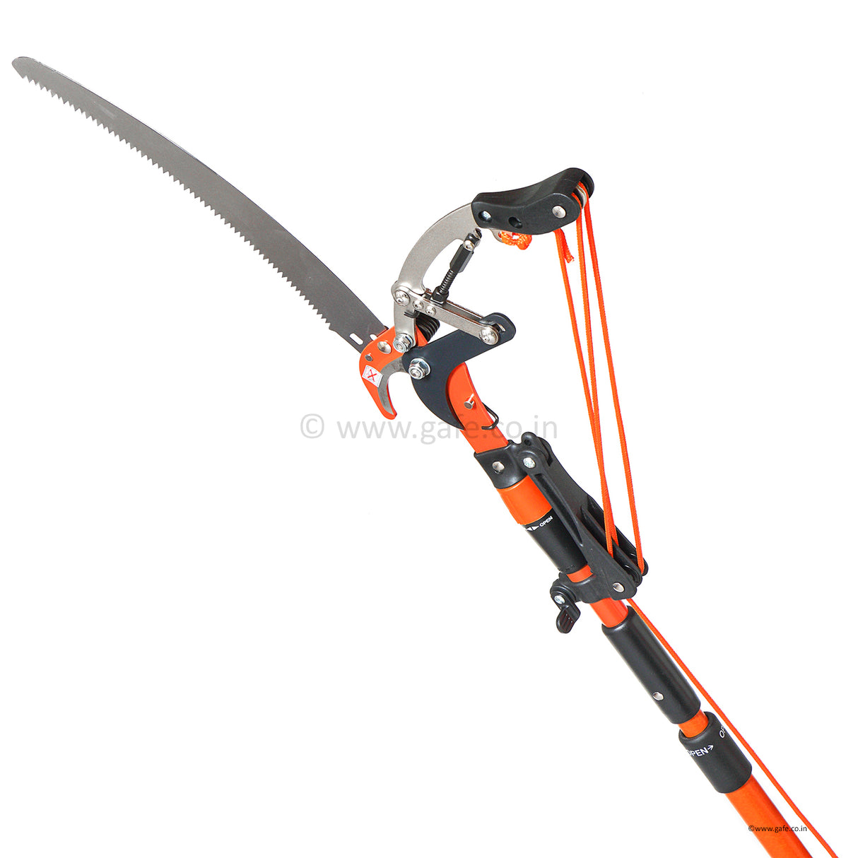 KASB HC-819 Tree Saw with Pruner, 144" Telescopic Fibre glass Rod, Made in Taiwan