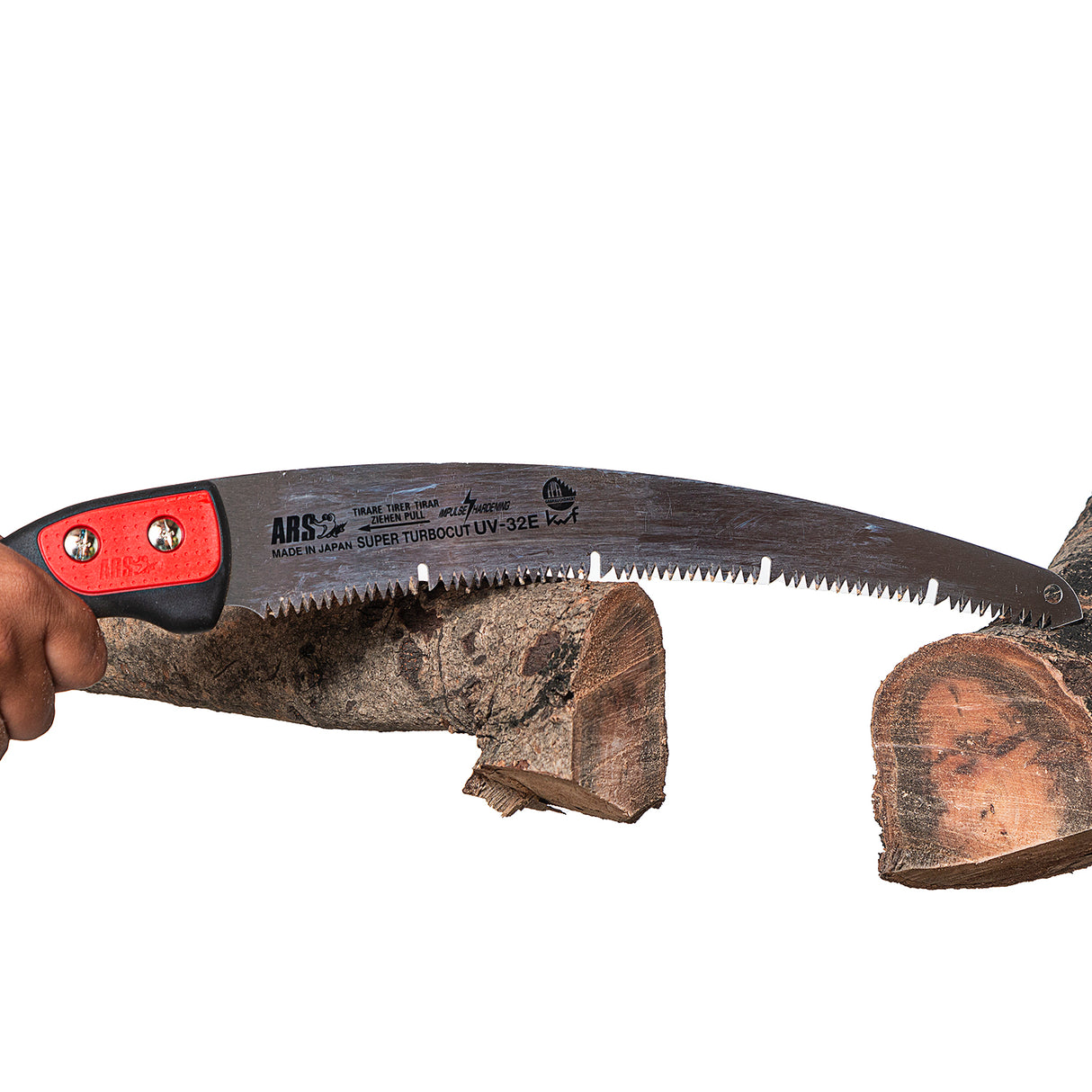 منشار ARS UV32E Turbo Cut للأشجار مع غطاء، لتقليم أغصان الأشجار حتى 3 بوصات، صنع في اليابان