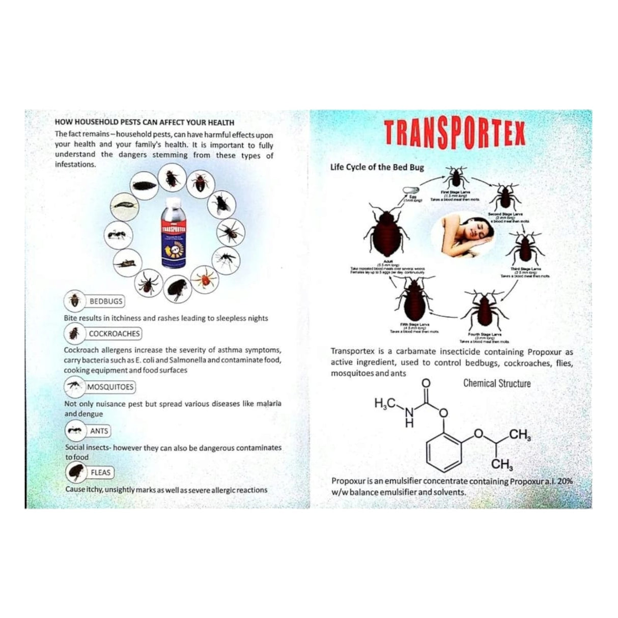 FMC Transportex Propoxur 20% EC (Household Insecticide), 1 Litre, For Cockroach Control