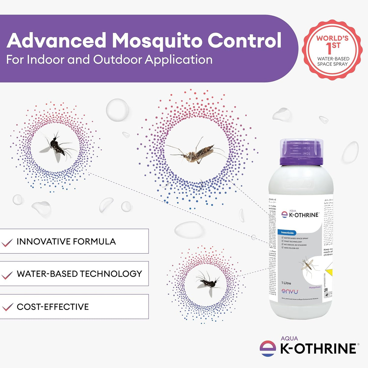 Envu Aqua K Othrine (1L) | Water-based Mosquito Fogging | Advanced Technology for Mosquito Control